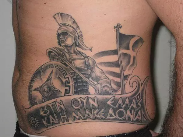 Greka tatuo: tatuoj de la dioj de la mitologio de Grekio kaj ornamaĵoj, skizoj tatuaj en antikva greka stilo por viroj kaj por knabinoj 14053_6