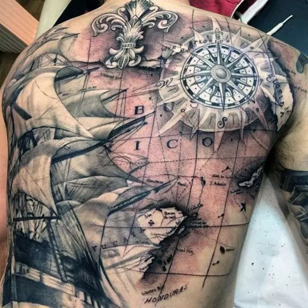 Sea Tattoo: Náčrty tetovanie s morskou témou pre mužov a dievčatá. Ich hodnoty. Aplikácia na ruku, hrudník, zápästie a iné miesta 14054_12