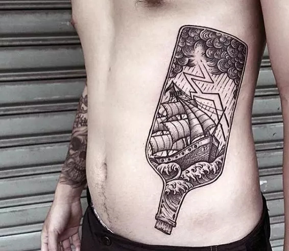 Sea Tattoo: Skitser af tatoveringer med havtema for mænd og piger. Deres værdier. Ansøgning på hånden, bryst, håndled og andre steder 14054_20