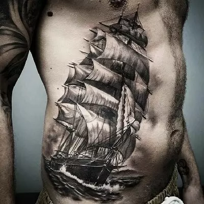 Zee tatoeage: schetsen van tatoeages met zeethema voor mannen en meisjes. Hun waarden. Toepassing bij de hand, borst, pols en andere plaatsen 14054_8