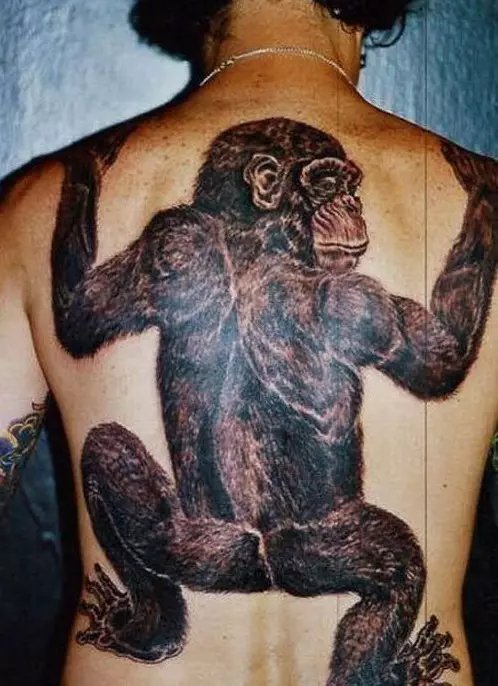Tattoo s opicami: hodnota tetovania, tetovanie na pupku a bruchu, na ruke a na hrudi, príklady náčrtov, tetovanie pre mužov a pre ženy 14056_38