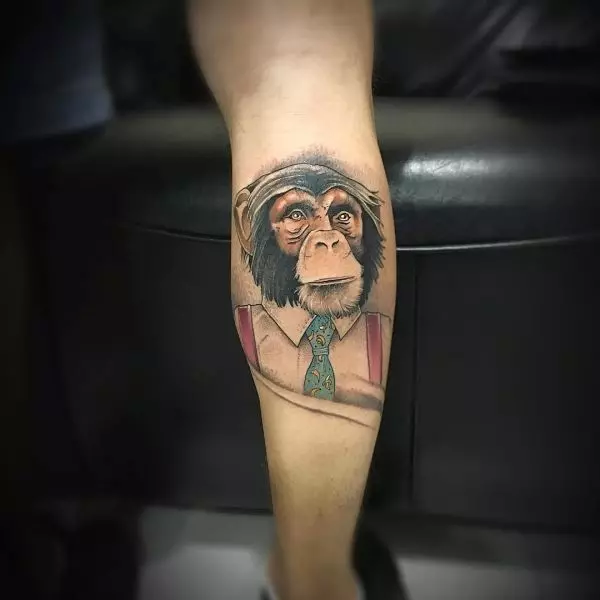 Tattoo me majmunët: Vlera e tatuazheve, tatuazh në kërthizë dhe bark, në dorë dhe në gjoks, shembuj të skicave, tatuazh për burrat dhe për gratë 14056_43