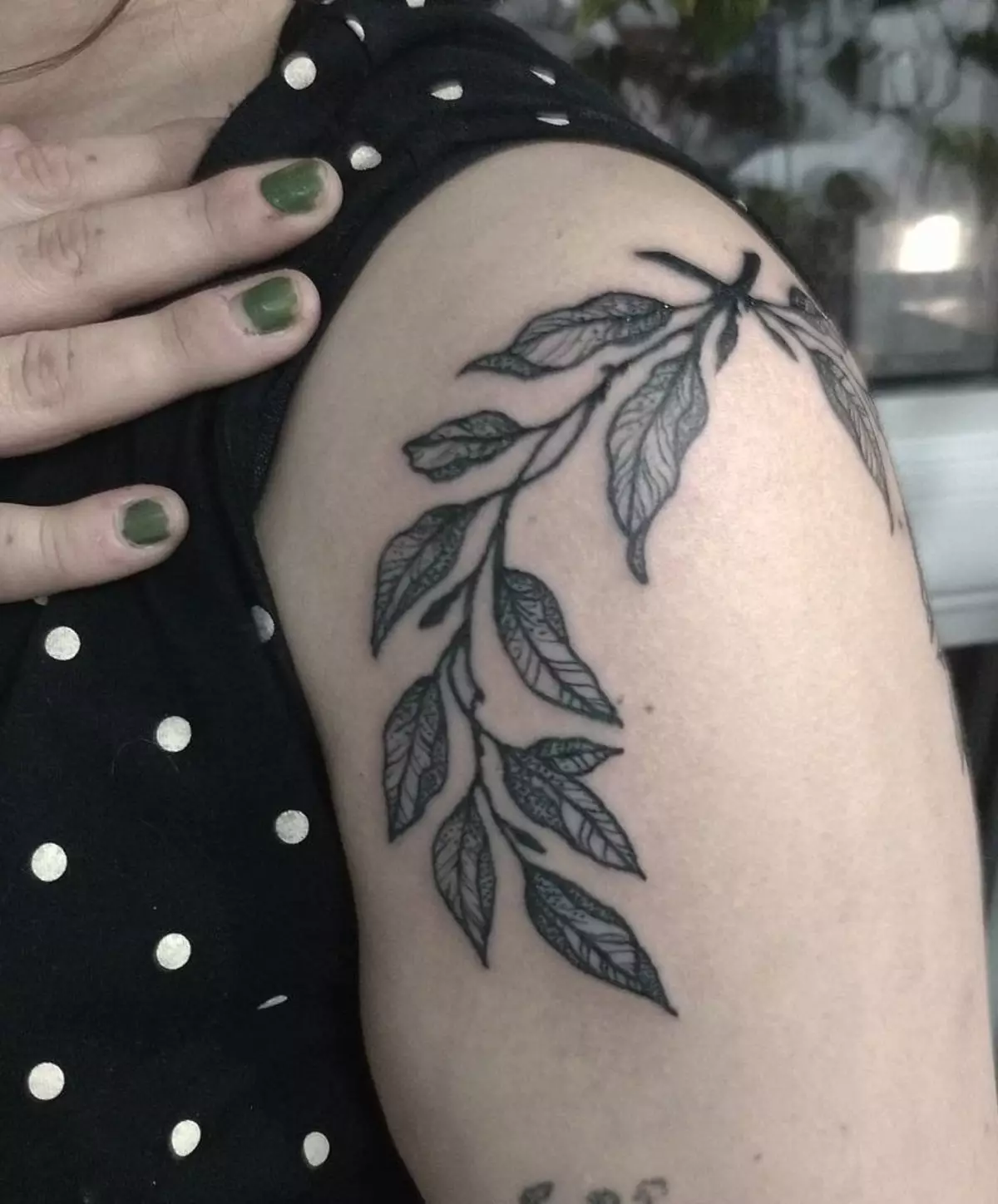 Tatuaggio con rami: schizzi, tatuaggio a portata di mano e sulla clavicola, sulla gamba e sul polso, il loro significato per le ragazze e per gli uomini. Rami con foglie e altre opzioni 14061_37