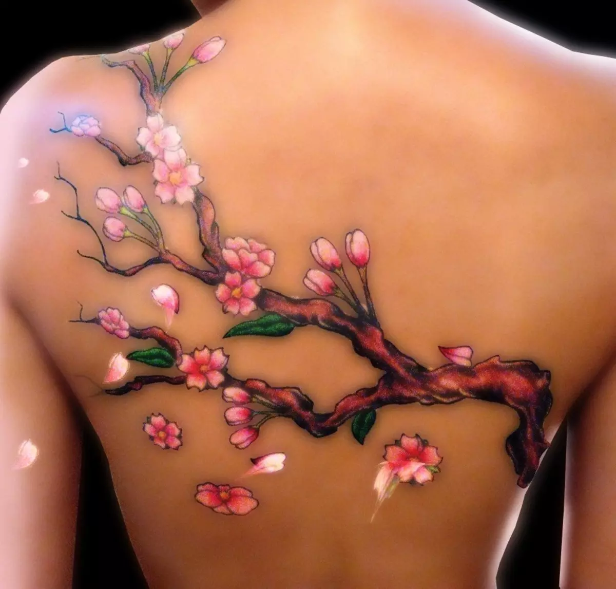 Tattoo kun branĉoj: skizoj, tatuaje kaj sur la clavícula, sur la kruro kaj sur la pojno, ilia signifo por knabinoj kaj por viroj. Branĉoj kun folioj kaj aliaj opcioj 14061_42