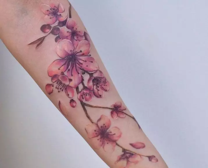 Tattoo ar filiālēm: skices, tetovējums uz rokas un uz klaviera, uz kājas un uz rokas, to nozīmi meitenēm un vīriešiem. Nozares ar lapām un citām iespējām 14061_51
