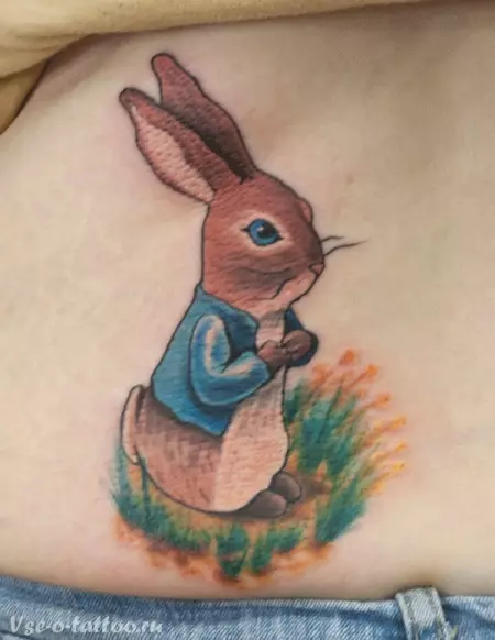 纹身“兔子”：纹身的价值与野兔和草图，兔子罗伯纹身，白色兔子和角，其他女孩和男人的其他选择 14071_26