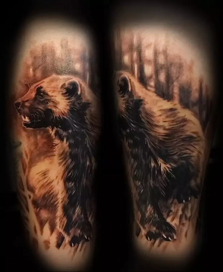 WOLVERINE TATTOO: admir de tatuaj animal, schițe pentru bărbați pentru bărbați, cele mai bune locuri pentru a aplica 14096_4