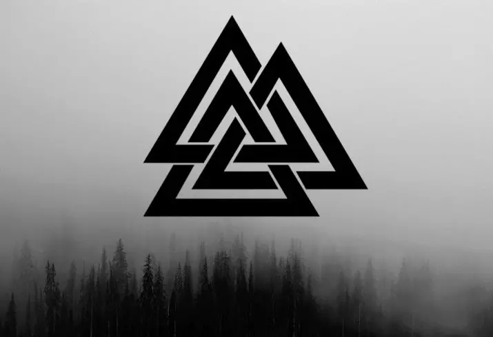 TATTOO「VALKNUT」：男性用のタトゥーのスケッチ、女の子のためのスケッチ、肩の上のシンボルの入れ墨、首、そして他のゾーン 14105_10