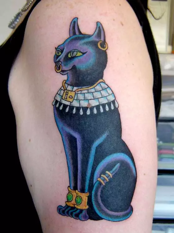 タトゥー「バステト」：女の子のためのエジプトの女神とスケッチやタトゥー値は、女性の身体のさまざまな部分での猫の形でタトゥー 14132_13
