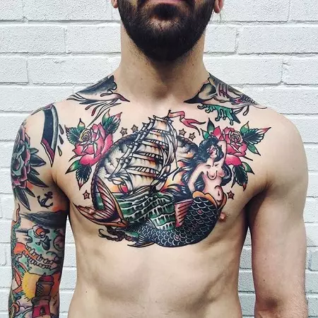 Old Skyl Tattoo: tetování náčrtky, černobílý rukáv a malé vlaštovky, srdce a panter, had a další obrazy tetování pro prsa, rameno a nohy 14139_31