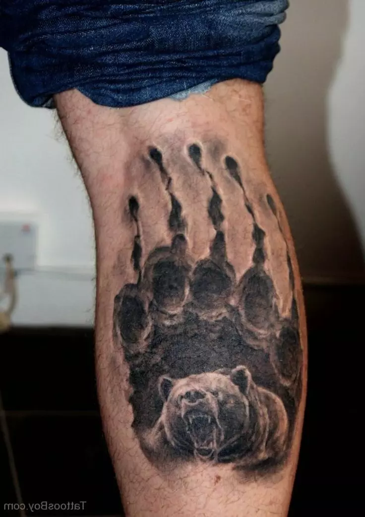 熊爪子纹身：看跌爪子和男性和女孩的纹身价值的草图，肩膀上的纹身痕迹和胸部，在手和其他区域的刷子上 14146_26