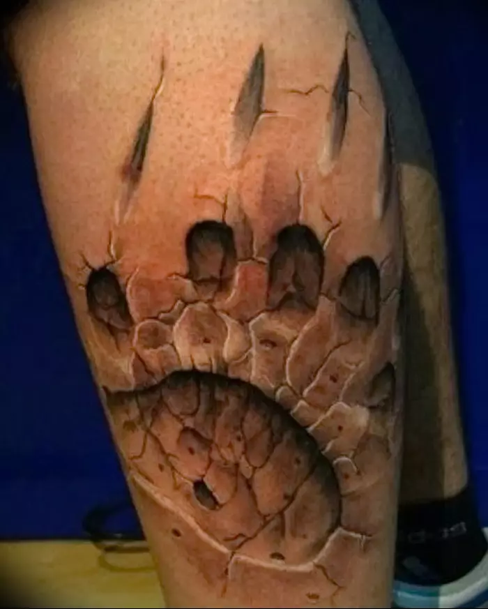 熊爪子纹身：看跌爪子和男性和女孩的纹身价值的草图，肩膀上的纹身痕迹和胸部，在手和其他区域的刷子上 14146_27