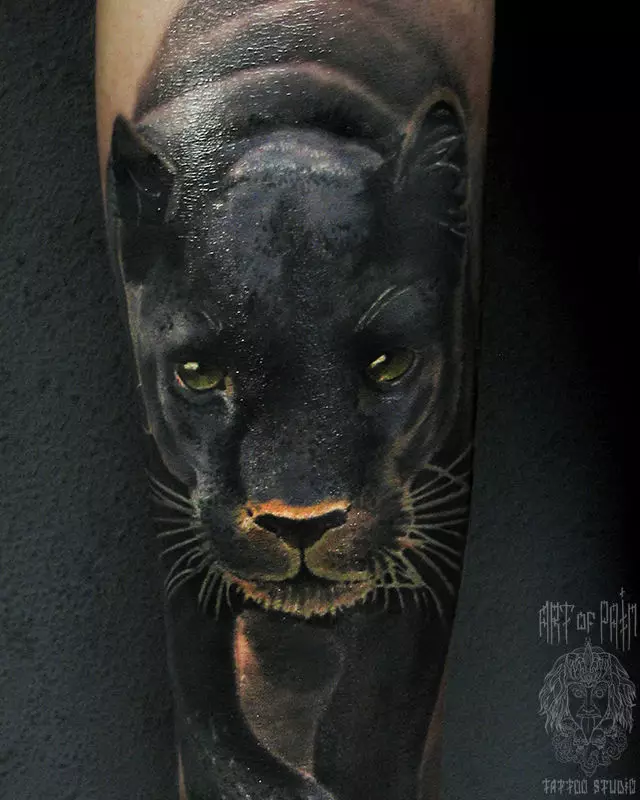 紋身“Panther”（42張）：紋身的價值和草圖。黑色和粉紅色的豹是什麼意思，磨呢？紋身在手上，在我的肩膀和腿上 14160_15