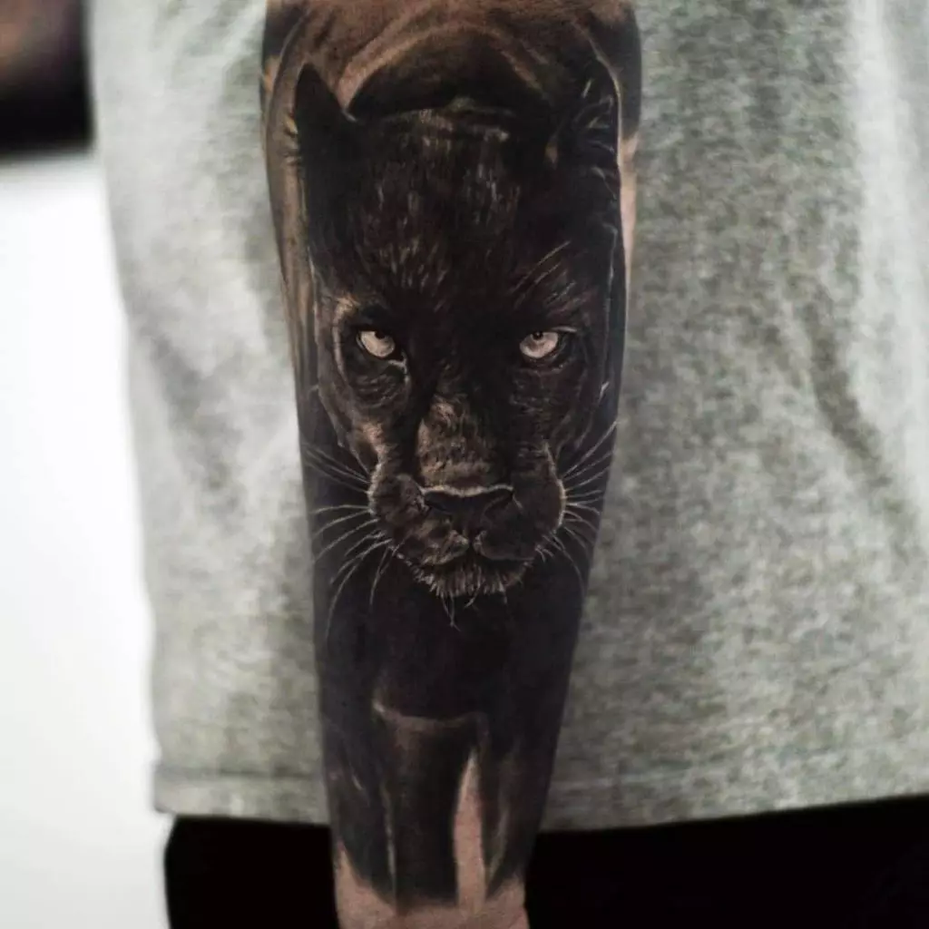 紋身“Panther”（42張）：紋身的價值和草圖。黑色和粉紅色的豹是什麼意思，磨呢？紋身在手上，在我的肩膀和腿上 14160_16
