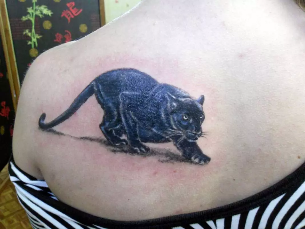 紋身“Panther”（42張）：紋身的價值和草圖。黑色和粉紅色的豹是什麼意思，磨呢？紋身在手上，在我的肩膀和腿上 14160_25
