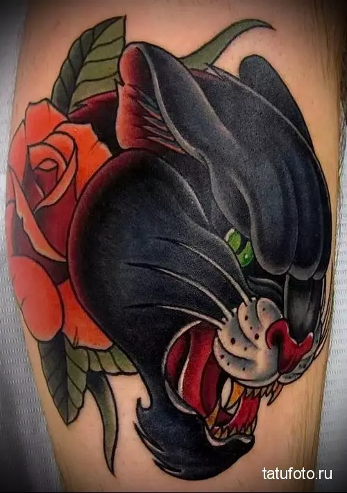 紋身“Panther”（42張）：紋身的價值和草圖。黑色和粉紅色的豹是什麼意思，磨呢？紋身在手上，在我的肩膀和腿上 14160_28