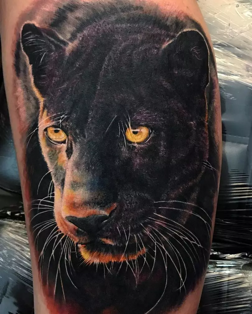 紋身“Panther”（42張）：紋身的價值和草圖。黑色和粉紅色的豹是什麼意思，磨呢？紋身在手上，在我的肩膀和腿上 14160_5