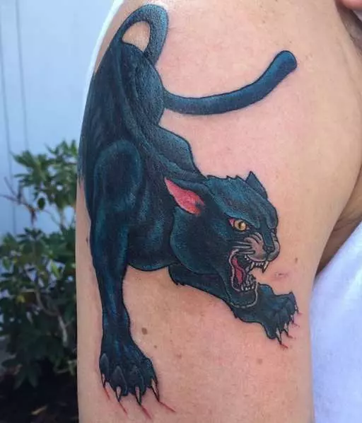 紋身“Panther”（42張）：紋身的價值和草圖。黑色和粉紅色的豹是什麼意思，磨呢？紋身在手上，在我的肩膀和腿上 14160_6