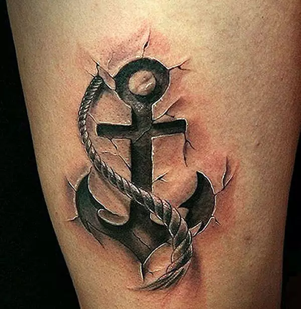 Anchor Tattoo: Verðmæti tattoo og teikningar, húðflúr fyrir stelpur og karla, húðflúr á hendi og fót, á fingri og á úlnliðnum, á brjósti og í öðrum svæðum 14162_40