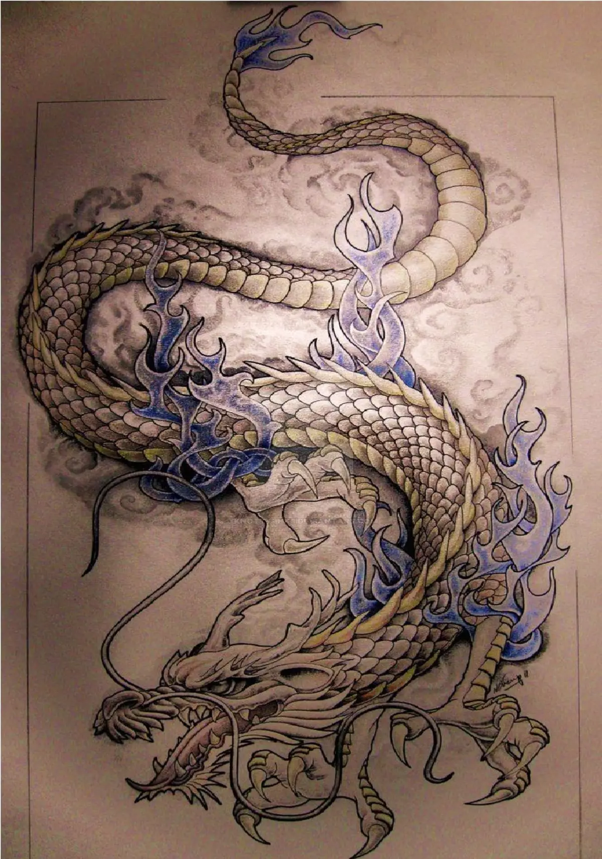 Tetovaža sa Japancima Dragon: Skice i vrijednost tetovaža u stilu Japana, rukav na ruci i tetovažu na ramenu, na lopatu i na grudima, na stopalu i u drugim zonama 14174_19