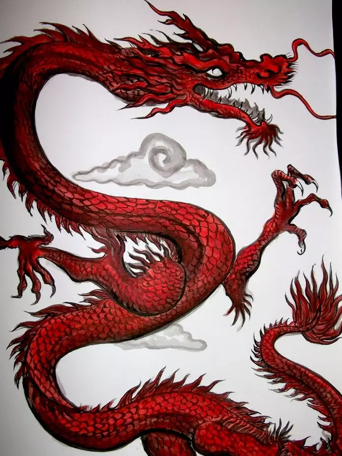 Тату з японським драконом: ескізи і значення татуювань в стилі Японії, рукав на руці і тату на плечі, на лопатці і на грудях, на нозі і в інших зонах 14174_26