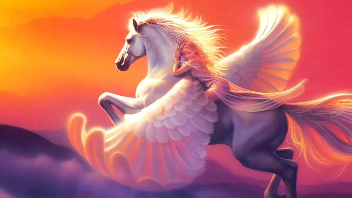 Tato Pegasus: nilai tato untuk pria dan anak perempuan, sketsa seekor kuda dalam bentuk seekor kuda dengan sayap di belakang dan di daerah lain 14193_4
