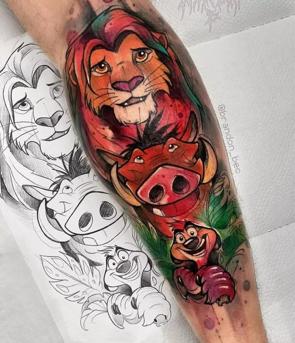 Tattoo Nesrverted: skica tatuazhe dhe karakteristika të stilit tradicional neo, tatuazh në formën e owls dhe mace, luan dhe të tjerët 14206_12