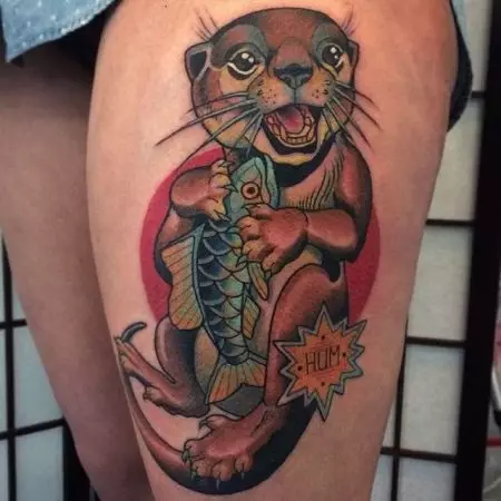 Tattoo NesraVerted: Tattoos Sketches û taybetmendiyên kevneşopî yên kevneşopî, tattoo di forma Owls û pisîk, şêr û yên din 14206_22