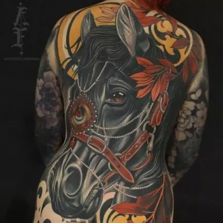 Tetovaže Nesraverted: Tattoos skice i neogranični karakteristike stila, tetovaža u obliku sova i mačke, lava i drugih 14206_29