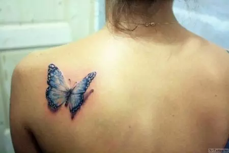 Tattoo ma Butterflies mo teine ​​(56 Ata): O le taua o tattoos i luga o le lima ma luga o le tapulima, i le vae o le ua, i luga o le vae 14214_49