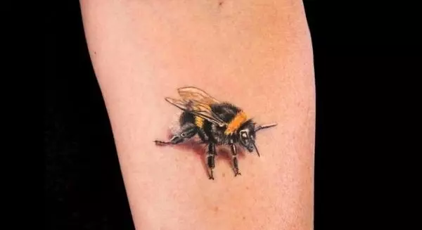 TATTOO «Bee»: ئەرلەرنىڭ مەنىسى ۋە بويۇنلىرى, بويۇن ۋە بويۇنلىرى ۋە بويۇن ۋە باشقا گۈزەل مىساللار 14240_21