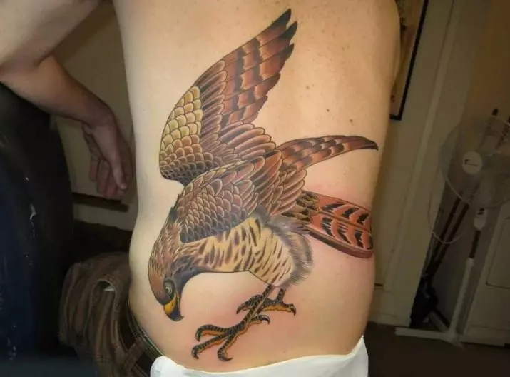 纹身与猎鹰：纹身的草图和价值，肩膀上的纹身，在手上，背部和胸部，在脖子和男性和女孩的其他地区 14252_14