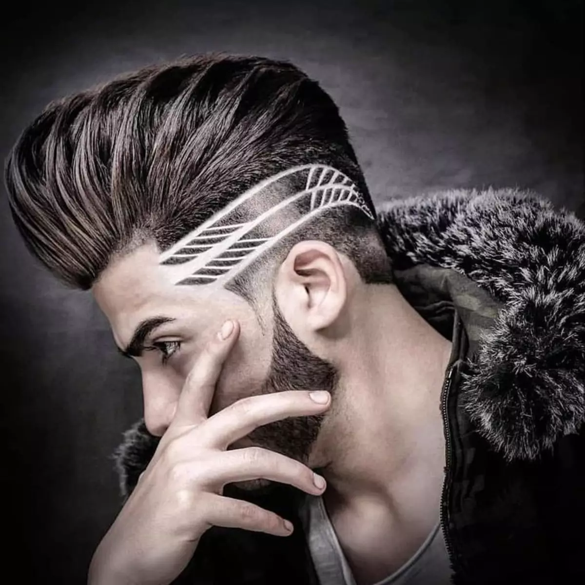 Rambut Tattoo (87 foto): Gagasan untuk anak laki-laki, perempuan dan laki-laki. Petir pada rambut dan web, pilihan lain untuk anak-anak dan potongan rambut dewasa 14270_29