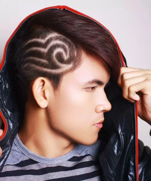 Rambut Tattoo (87 foto): Gagasan untuk anak laki-laki, perempuan dan laki-laki. Petir pada rambut dan web, pilihan lain untuk anak-anak dan potongan rambut dewasa 14270_9