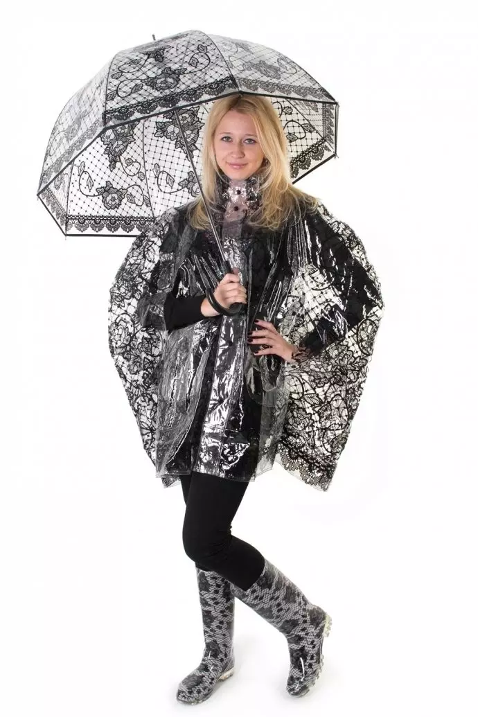 美麗的raincoat（92張照片）：女性的美麗雨衣，雨衣 14301_76