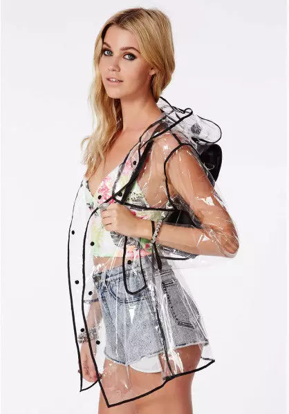 Transparent raincoat (36 mga larawan): fashionable women's lightning models 14305_23