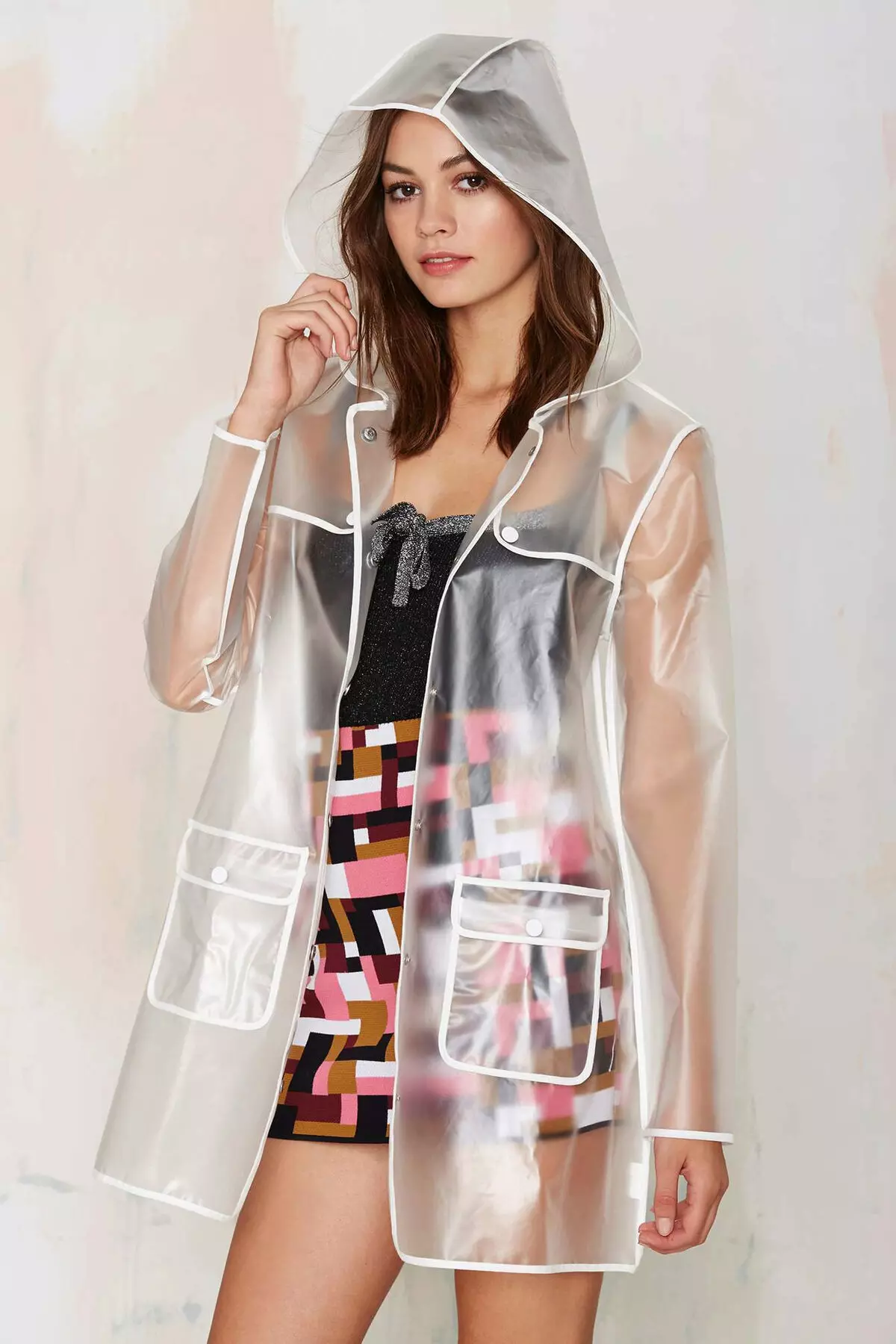 透明雨衣（36張照片）：時尚女性的閃電型號 14305_26