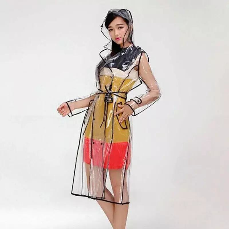 raincoat Transparent (36 photos): model kilat wanita modern kang 14305_28