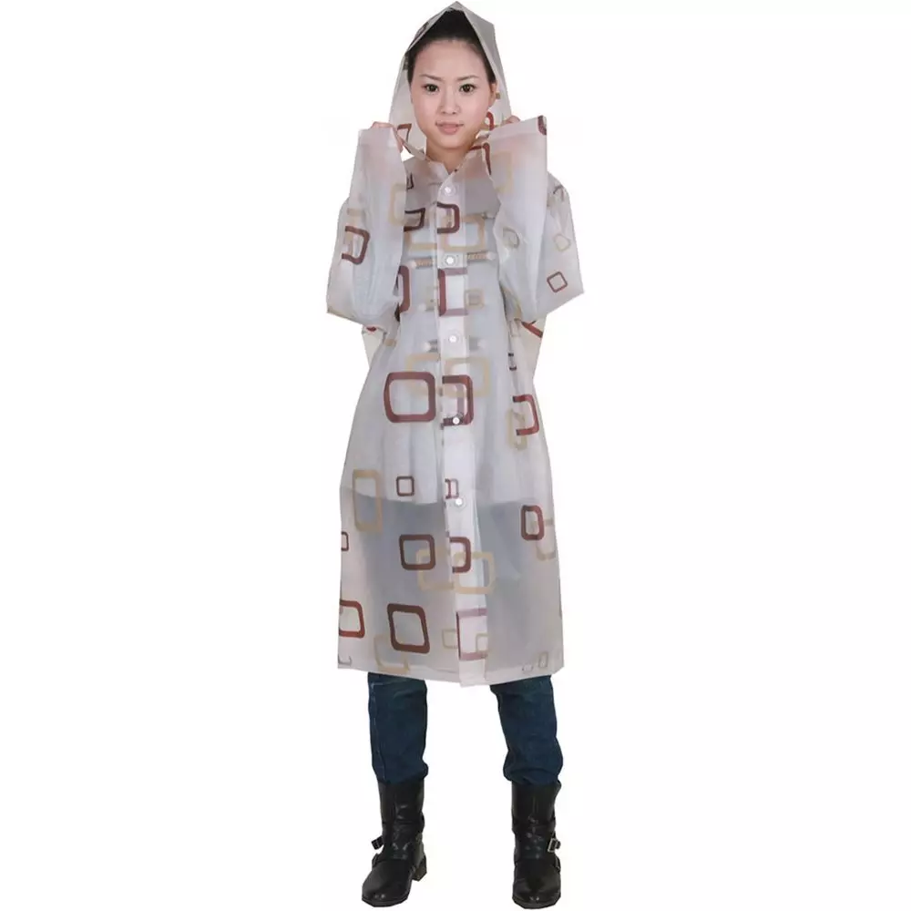 Kadın Yağmurluk: Bir ceket ve yağmurluk yağmurluk nasıl seçilir, bir başlık, tek kullanımlık ve yeniden kullanılabilir, ne giymeli 14307_63