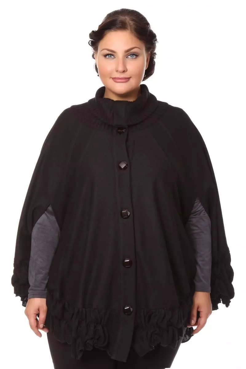 Poncho Cape (104 Sawirro): Ururka Isbeddelka Haweenka ee qaabka poncho, palantanes, shahl 14318_64