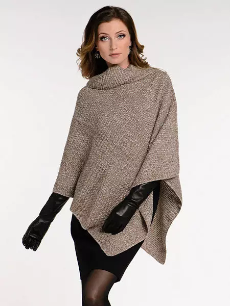 Poncho Cape (104 Sawirro): Ururka Isbeddelka Haweenka ee qaabka poncho, palantanes, shahl 14318_75