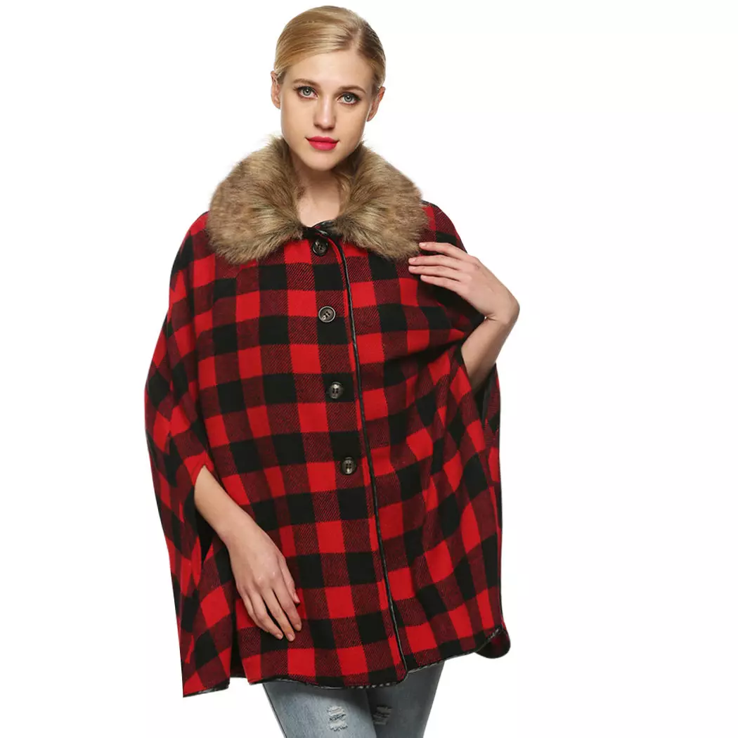 Dak li jilbsu Poncho 2021 (71 Ritratti): Kif tilbes Poncho Cape, li biha tilbes poncho fl-2021 14320_25