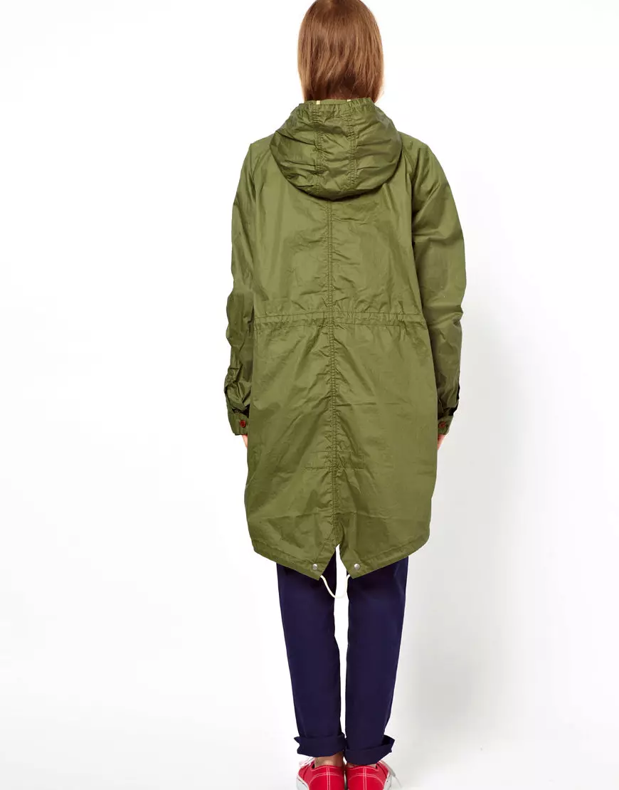 Hooded Raincoat (91 Foto): Rubbersized, jubah, anti banyu, amarga diarani jumbuh hooding, jubah 14331_14