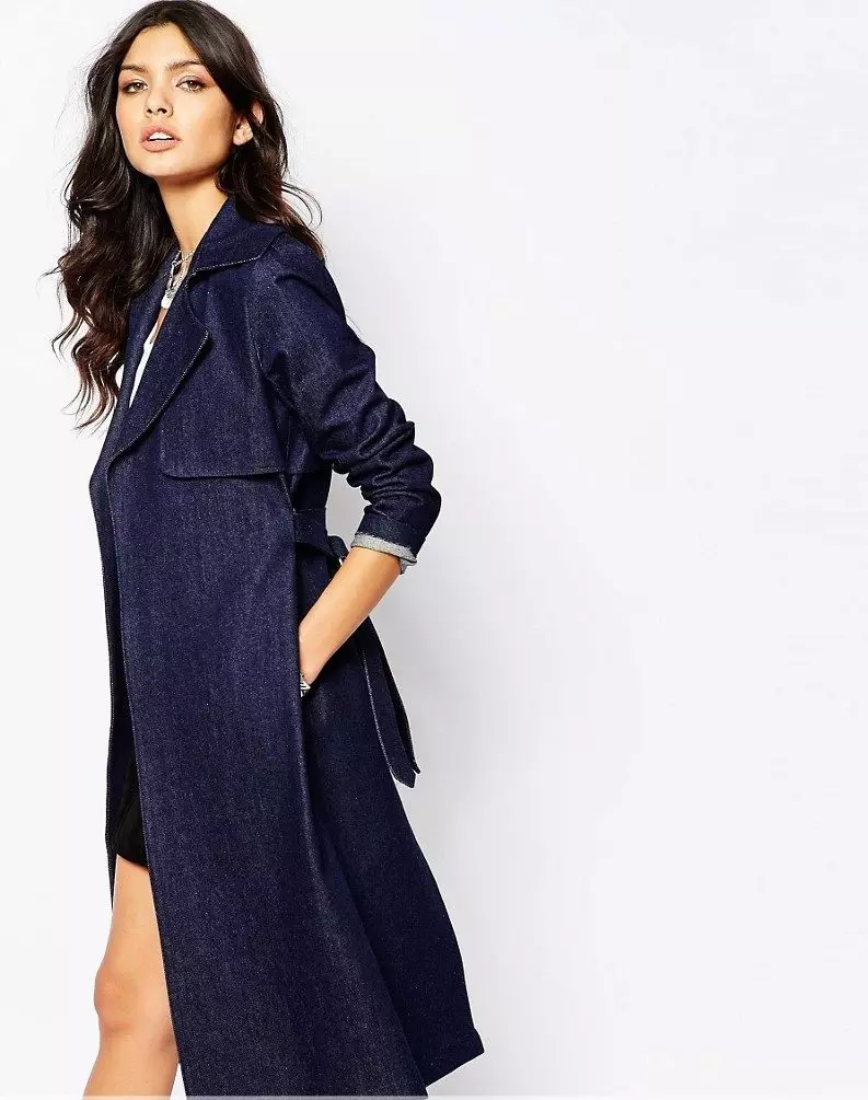 Denim Cloak (63 ფოტო): რა უნდა ატაროს ქალი cloak of denim, ხანგრძლივი, ორსული ქალები 14336_7