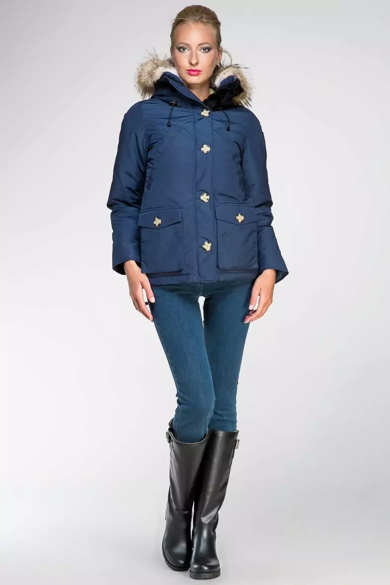 Женщины джининя джининя курткалары 2021 (41 сүрөт): кыш, финче, швед жана канадалык моделдер 14339_17
