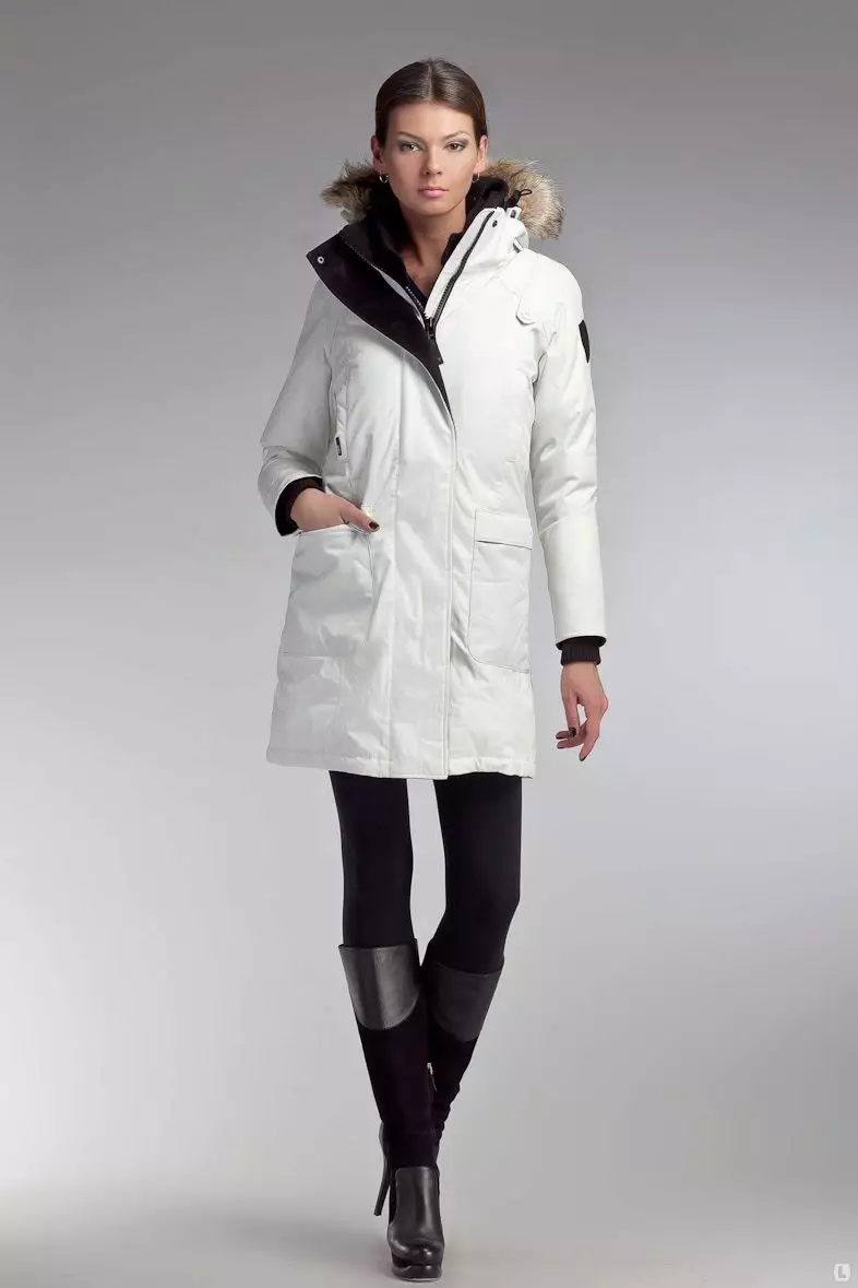 여성 다운 재킷 2021 (41 장의 사진) : 겨울, 핀란드어, 스웨덴어 및 캐나다 모델 14339_34