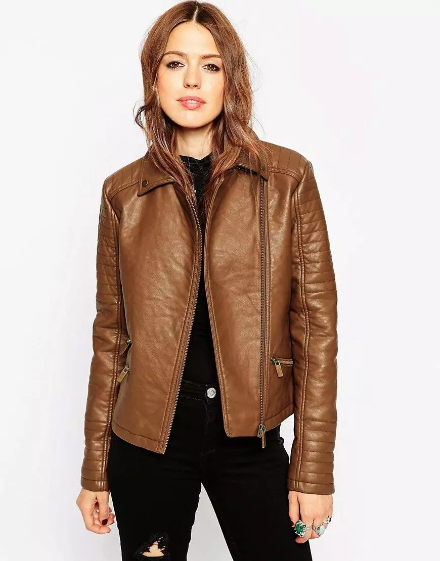 I-jacket yesikhumba esine-brown 14382_7