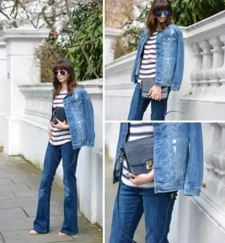 Oversize denim jakke (33 billeder): Hvad skal man bære oversize jeans, bulk, gratis og bred kæreste jeans 14385_24