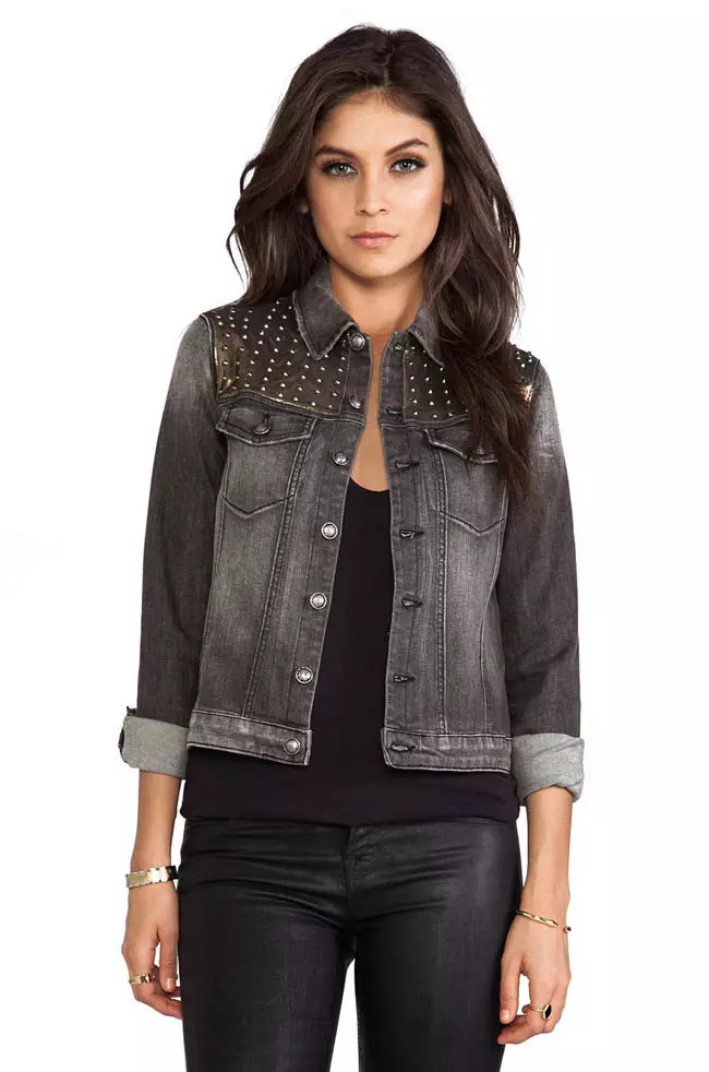 Black Denim Jacket (24 foto's): Wat om zwarte jeans te dragen 14392_11