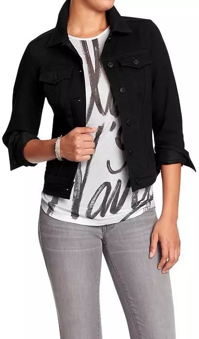 Black Denim Jacket (24 foto's): Wat om zwarte jeans te dragen 14392_15